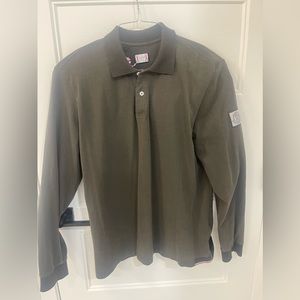 Moncler Moncler Gamma Bleu Men's LS
Polo Shirt, Sz XL Army Olive, Italy